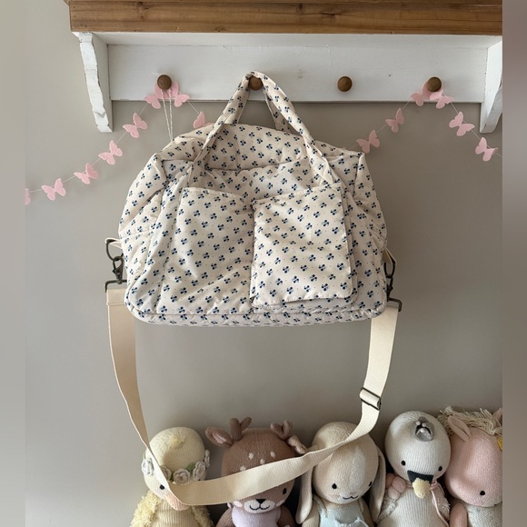 Konges Slojd Handbags - Floral Cream Diaper Bag